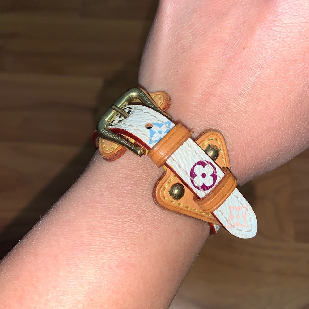 Authentic Louis Vuitton Leather Murakami Bracelet Cuff